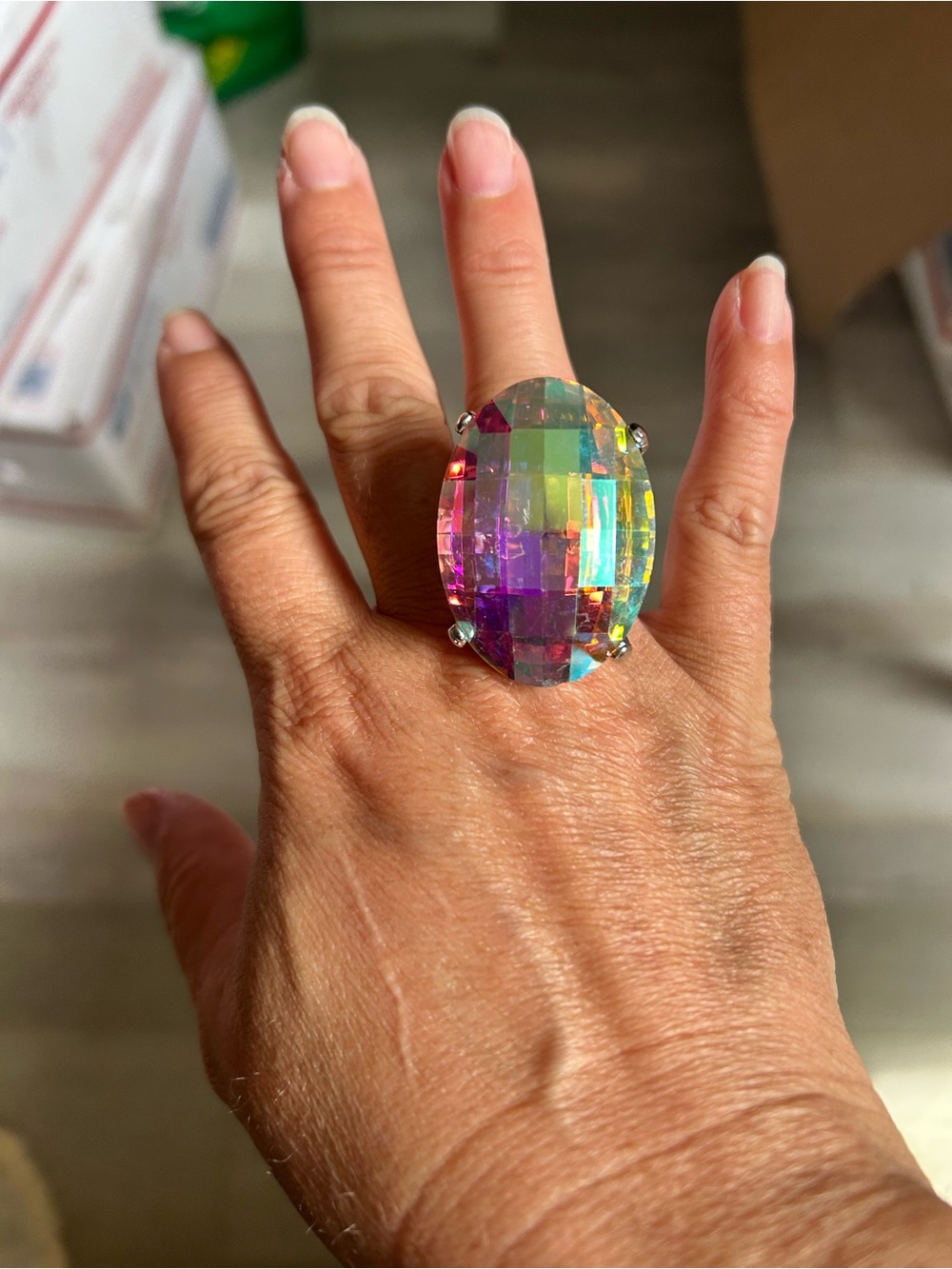 4/$100 Aurora Crystal Statement Ring - Multicolor